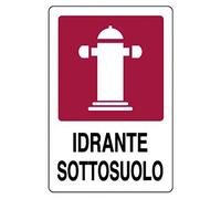 Cartello in alluminio bianco Idrante sottosuolo 30x20 cm