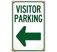 Cartello in alluminio con freccia destra per il parcheggio dei visitatori, accessori in metallo, poster regalo, 30,5 x 20,3 cm