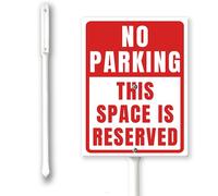 Cartello in alluminio con palo "No Parking - This Space Is Reserved Yard", 17,8 x 22,4 cm, facile da installare