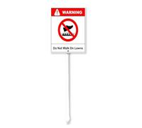 Cartello in alluminio con picchetto in metallo, con scritta in inglese "Do Not Walk On Lawns", 17,8 x 54,9 cm, per strada, giardino e prato