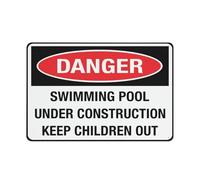 Cartello in alluminio con scritta "Danger -Swimming Pool Keep Children Out", 30,5 x 20,3 cm, protezione UV, impermeabile, resistente alle intemperie e allo sbiadimento, con 4 fori preforati