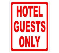 Cartello in alluminio con scritta "Hotel Guests Only", per interni ed esterni, 30,5 x 20,3 cm