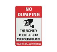 Cartello in alluminio con scritta "No Dumping - Violators Will Be Prosecututed", 30,5 x 20,3 cm, resistente ai raggi UV, impermeabile, resistente alle intemperie e allo sbiadimento, 4 fori preforati