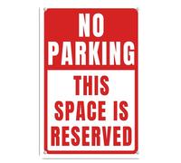 Cartello in alluminio con scritta "No Parking - This Space Is Reserved", 30,5 x 40,6 cm, decorazione da parete, per interni ed esterni