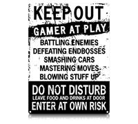Cartello in alluminio da 20,3 x 30,5 cm, con scritta "Keep Out", per la porta della camera da letto, con scritta "Enter at Your Own Risk", divertente decorazione da parete con scritta "Do not Tin