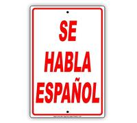 Cartello in alluminio divertente Parking Only Tin Metal Sign per garage bar pub Wall Art Se Haba Español We Speak Spanish Communication Sign 30,5 x 40,6 cm, 24sp26saA174
