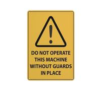 Cartello in alluminio riflettente con scritta "Caution Do Not Operate This Machine Without Guards In Place", 30,5 x 20,3 cm, resistente ai raggi UV, impermeabile, resistente alle intemperie e allo