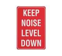Cartello in alluminio riflettente con scritta "Keep Noise Level Down", 30,5 x 20,3 cm, protezione UV, impermeabile, resistente alle intemperie e allo sbiadimento, con 4 fori preforati
