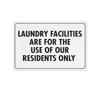 Cartello in alluminio riflettente con scritta "Laundry Facilities Are For The Use Of Our Residents Only", 30,5 x 20,3 cm, resistente ai raggi UV, impermeabile, resistente alle intemperie e allo