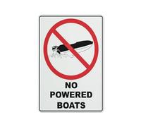Cartello in alluminio riflettente con scritta "No Powered Boats", 30,5 x 20,3 cm, resistente ai raggi UV, impermeabile, resistente alle intemperie e allo sbiadimento, con 4 fori preforati
