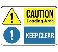 Cartello in latta con scritta "Caution Loading Area Keep Clear", 30,5 x 20,3 cm, ideale per giardino e cortile, decorazione da parete