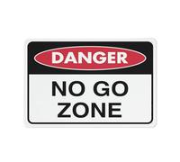 Cartello in latta con scritta "Danger No Go Zone", 30,5 x 20,3 cm, ideale per giardino e cortile, decorazione da