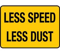 Cartello in latta con scritta "Less Speed Less Dust", 30,5 x 20,3 cm, ideale per decorare la parete del giardino