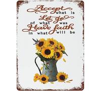 Cartello in latta vintage Metalunflower Accetta ciò che è Lascia andare ciò che era Abbi fede in ciò che sarà Regalo ispiratore San Valentino Divertente decorazione per la casa Art 8x12 pollici