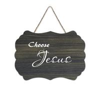 Cartello in legno con citazioni ispiratrici della Bibbia, scegli Gesù Farmhouse cartello in legno con frase positiva da appendere alla parete per ufficio porta parete decorazione per la casa 15,2 x