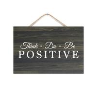 Cartello in legno con citazioni motivazionali, in legno, con scritta in inglese "Think, Do, Be Positive", da appendere alla parete, decorazione per casa, ufficio, soggiorno, camera da letto, bagno,