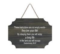 Cartello in legno con dedica della Bibbia, queste istruzioni non sono parole vuote, sono la tua vita! By Obeying Them You Wi Farmhouse cartello in legno da appendere per ufficio, porta parete
