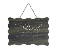 Cartello in legno con dedica della Bibbia, salmo 56:4 in dio ho messo la mia fiducia, non avrò paura di fattoria, cartello in legno con frase positiva, da appendere alla parete, per ufficio, porta