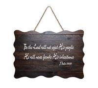 Cartello in legno con dedica della Bibbia, salmo 94:14 per il Signore non rifiuterà il suo popolo, non abbandonerà mai la sua eredità, targa in legno da appendere per ufficio, porta, parete