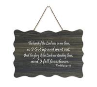 Cartello in legno con dedica Ezekiel 3:23 24 The Hand of The Lord Was on Me There So I Got Up And Went Out And The Glory of The Wood Sign Wall Art Hanging Craft Placca per ufficio, porta, parete, casa