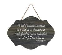 Cartello in legno con dedica Ezekiel 3:23 24 The Hand of The Lord Was on Me There So I Got Up And Went Out And The Glory of The Wood Sign Wall Art Hanging Craft Placca per ufficio, porta, parete, casa