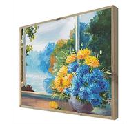 Cartello in legno con luce LED bouquet di fiori