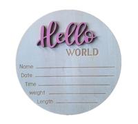 Cartello in legno con nome per neonati e bambine, per doccia e ospedale, per annuncio del bambino