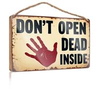 Cartello in legno con scritta "Dead All'interno": un segnale di avvertimento in legno, divertente decorazione per il bagno (20 x 30 cm)