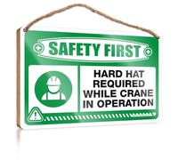 Cartello in legno con scritta "Exit Only" - Superficie dipinta/accessorio da cortile | Funky Decor Arte da parete per bagno, Safety First Hard Hat Required Crane Operation