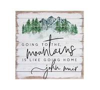 Cartello in legno con scritta "Going to the Mountains is going Home" (lingua italiana non garantita) - Decorazione da parete in legno rustico - Montagne - Decorazione da montagna - Targa in legno 20,3