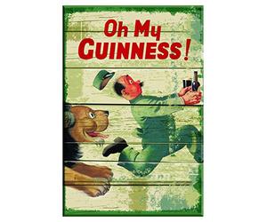 Cartello in legno nostalgico con guardiano dello zoo e testo del leone e della mia bontà