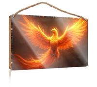 Cartello in legno per artigianato, motivo: Phoenix Rising: una leggenda del fuoco rinato, cartello in legno per casa colonica, decorazione da tavolo per amici, per la decorazione della casa (20 x 30