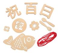 Cartello in Legno per Centesimo Giorno Bebè Set 1 Beige