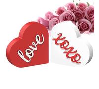 Cartello in legno per San - 2 pezzi di centrotavola a forma di cuore d'amore - decorazione in legno per San , per mensola del caminetto, scrivania, casa, matrimoni, bar