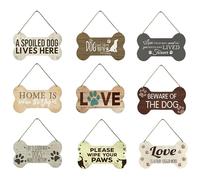 Cartello in legno personalizzato per la casa del cane, osso del cane o nome dell'animale domestico cartello in legno per la decorazione della parete della casa, 21 x 10 cm
