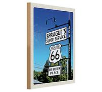 Cartello in legno | Sprague's Super Service | Route 66 | Stile retrò | 30 cm x 40 cm