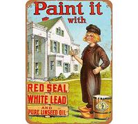 Cartello In Metallo 1940 Dutch Boy White Lead Paint Cartello Parete Decorativo Per Ompleanno Bagno Grotta Ufficio M