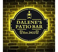 Cartello in metallo a LED con barra al neon personalizzata per patio, da Martini & Home Bar Vintage