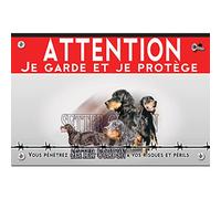 Cartello in metallo Attenzione al cane cane setter gordon