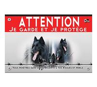 Cartello in metallo Attenzione al cane pastore belga groenendael
