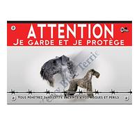 Cartello in metallo Attenzione al cane terrier di kerry blue