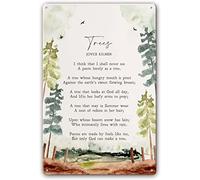 Cartello in metallo con alberi, poesia di Joyce Kilmer, poster poetico, cartello da bar per caverne umane, decorazione da parete, quadri rettangolari per camera da letto, opere d'arte per la cucina,