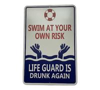 Cartello in metallo con avviso piscina, Pool Knowledge, Pool Rules Planing Education, Swimming Pool Rules Sign for Outdoor Security Farm Yard Warning Decoratives (08