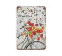 Cartello in metallo con cesto di fiori per bicicletta, motivo floreale, pianta, design vintage, bar, caffetteria, latta, cartello da parete in latta spessa, stampa poster, decorazione da parete, 8x12