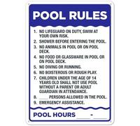 Cartello in metallo con regole della piscina, decorazione da parete vintage, 30,5 x 40,6 cm