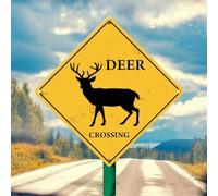 Cartello in metallo con scritta "Caution Deer Xing Crossing", 30,5 x 30,5 cm, con scritta "Beware of Danger Animals No Rust Safety Yellow Warning Aluminum Tin Signs for Road Subburbs Wild Zoo Park