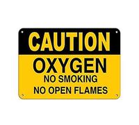 Cartello in metallo con scritta "Caution Oxygen No Smoking No Open Flames Flammable Warning Caution Notice Signty Signty", 20,3 x 30,5 cm