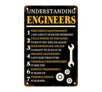 Cartello in metallo con scritta "Comprensione degli ingegneri", divertente poster sarcastico di ingegneria per casa, ufficio, caverna, garage, bar, pub, caffetteria, decorazione da parete, 8x12 polli
