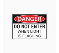 Cartello in metallo con scritta "Danger Do Not Enter When Light is Flashing", 20,3 x 30,5 cm, per serie industriali e commerciali