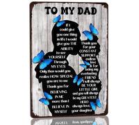 Cartello in metallo con scritta "Festa del papà a mio padre", regalo di compleanno per papà, regali da parte di mia figlia, "Se potessi darti una cosa nella vita", decorazione da parete vintage per la